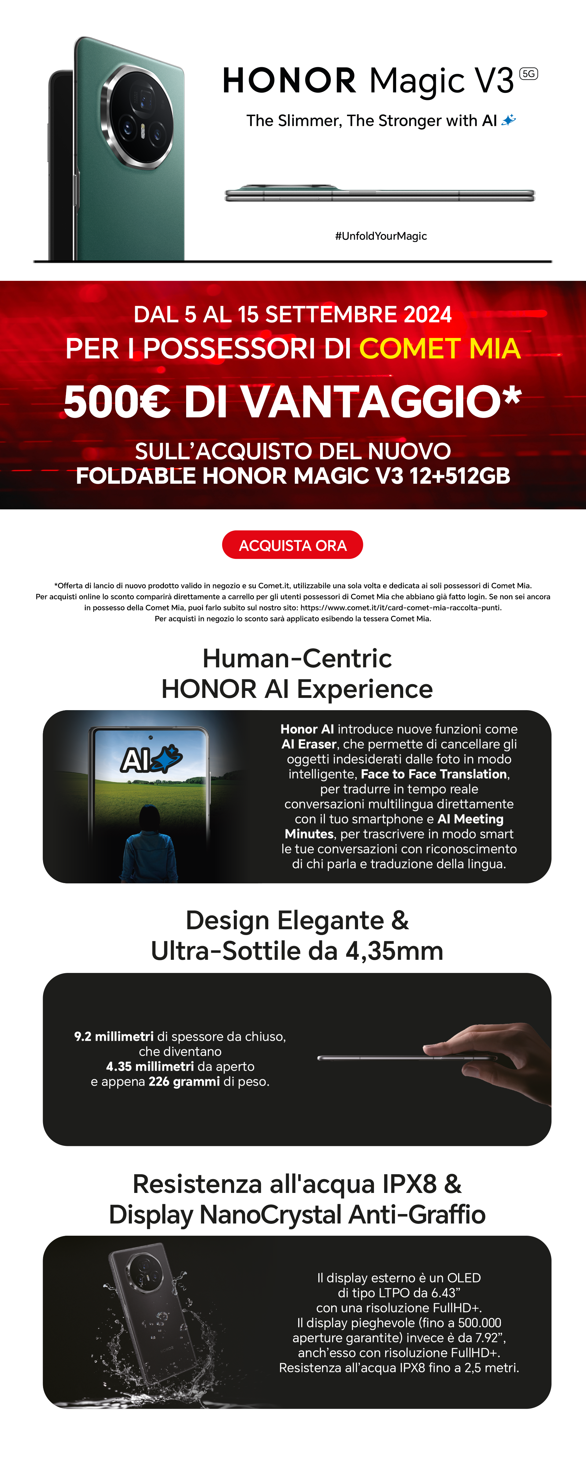 Promozione HONOR lancio V3 foldable