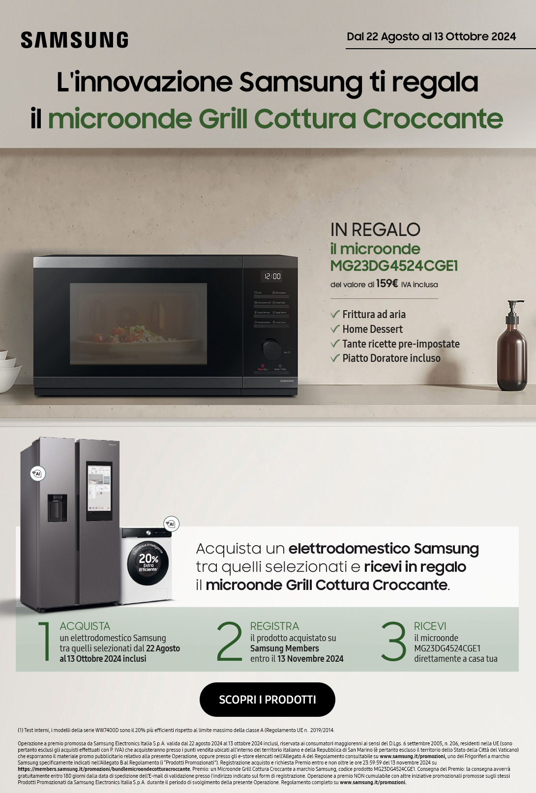 Promozione Piccoli elettrodomestici: Samsung Microonde Grill