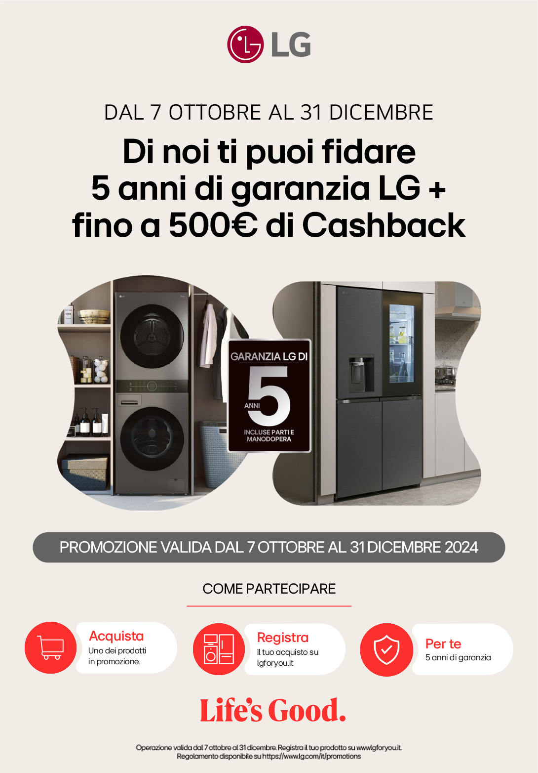 Cashback LG: fino a 500€ di rimborso Lg