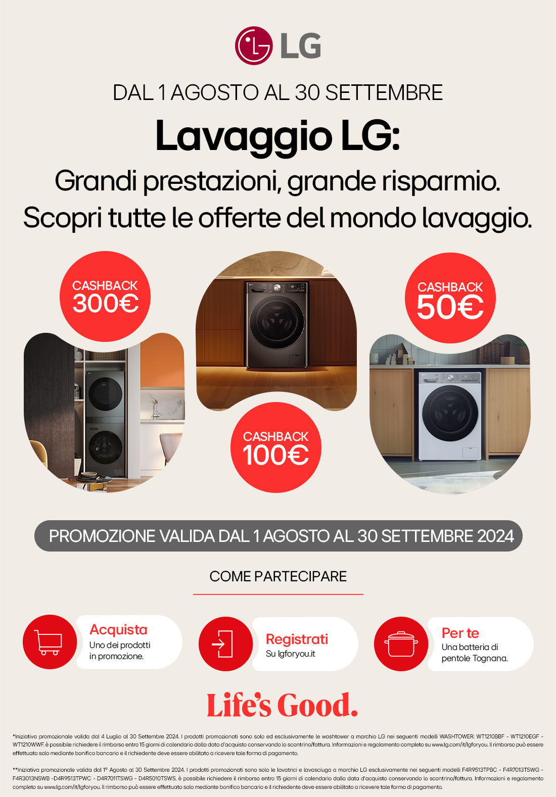 Cashback lg Cashback Lavatrici e Lavasciuga Agosto 2024 